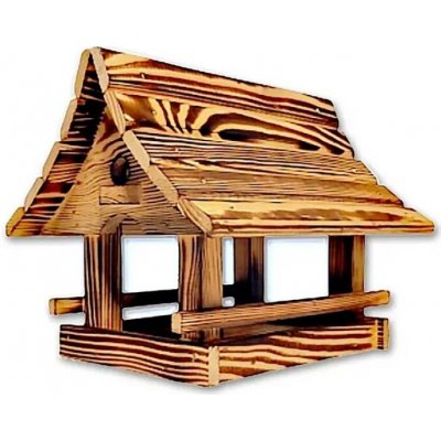 Ovčí Věci Dřevěné krmítko pro ptáky malé opalované 25 x 20 cm – Hledejceny.cz