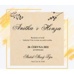 Dřevěné svatební oznámení s popiskem - Quadrata - Mahagon, 150 x 150 mm – Zboží Dáma