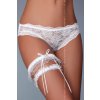 Dámský erotický podvazek a podvazkový pás LivCo Corsetti Garter Set White Podvazky Univerzální bílá