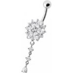 Šperky4U stříbrný piercing do pupíku kytička BP01120-C – Hledejceny.cz