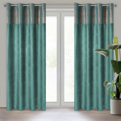 EUROFIRANY ZATEMŇOVACÍ ZÁVĚS NA KROUŽCÍCH PERI 140X250 CM TYRKYSOVÁ – Sleviste.cz