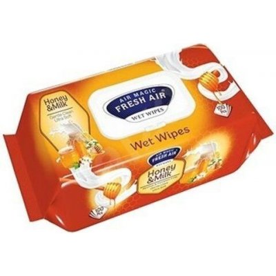 Fresh Air vlhčené ubrousky klip mléko med 100 ks – Sleviste.cz