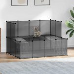 vidaXL Klec pro malá zvířata černá PP a ocel 143 x 107 x 93 cm – Hledejceny.cz