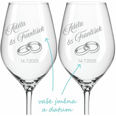 Svatební skleničky na víno Rings 2 ks – Hledejceny.cz