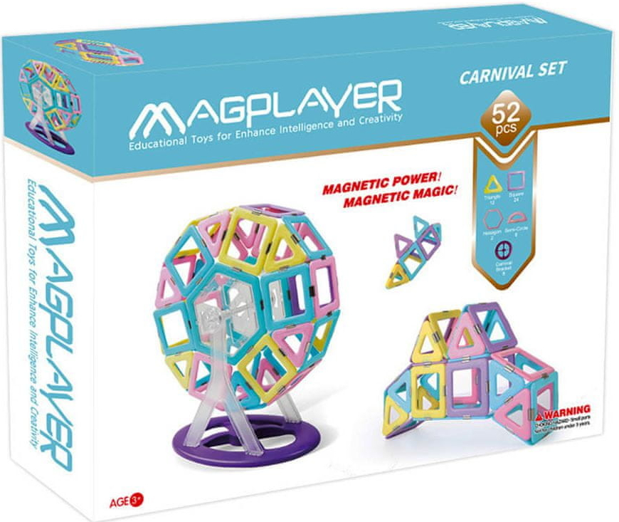 Magplayer magnetická stavebnice 52 ks