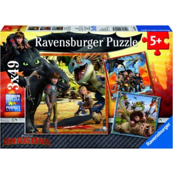 Ravensburger Jak vycvičit draka II. 3 x 49 dílků