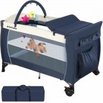tectake 402201 slon 132x75x104cm s přebalovací podložkou a přepravní taškou modrá – Zboží Dáma