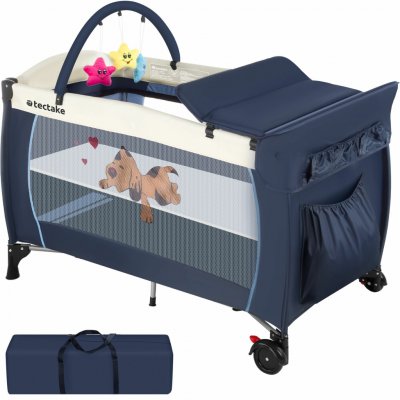 tectake 402201 slon 132x75x104cm s přebalovací podložkou a přepravní taškou modrá – Zboží Dáma