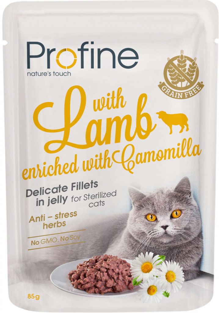 Profine Sterilized Cat pouch fillets in jelly with Lamb 85 g