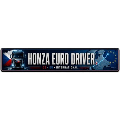 Bezvadary.cz | SPZ za sklo kamionu s vlastním textem Euro Driver 20x4,2 cm / PVC plast 3mm / bez přísavek zk30 – Hledejceny.cz