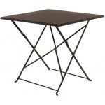 Ethimo Skládací jídelní stůl Flower, čtvercový 80x80x75 cm, lakovaná ocel Paprika – Zboží Mobilmania