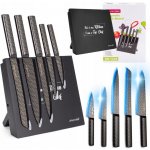 SADA KUCHYŇSKÝCH NOŽE Z OCELU, 5 KAMILLE + MAGNETICKÝ STOJAN – Zboží Dáma