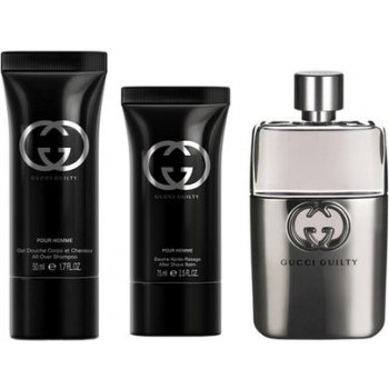 Gucci Guilty Pour Homme EDT 90 ml + sprchový gel 50 ml + balzám po holení 75 ml dárková sada