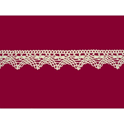 Bavlněná paličkovaná krajka 2024/32mm smetanová/5m – Zboží Dáma