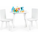 Ecotoys dřevěný stůl se dvěma židličkami bílý – Zboží Mobilmania