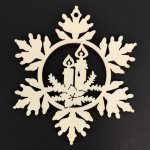 AMADEA Dřevěná ozdoba vločka se svíčkami 6 cm – Hledejceny.cz