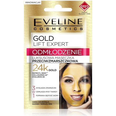 Eveline Cosmetics liftingová maska Gold Lift Expert s 24k zlatom 7 ml – Zbozi.Blesk.cz