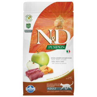 Farmina Pet Foods N&D Pumpkin CAT Venison & Apple Zvěřina dýně a jablko 1,5 kg – Zboží Mobilmania