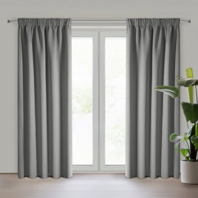 EUROFIRANY ZATEMŇOVACÍ ZÁVĚS NA PÁSCE LOGAN 135X270 CM ŠEDÁ – Sleviste.cz