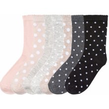 Pepperts Dívčí ponožky, 7 párů puntíky / béžová / světle růžová / šedá