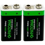 PATONA nabíjecí baterie 6F22/LR22 Li-lon 400mAh 9V s USB-C nabíjením, 2ks v balení | Zboží Auto