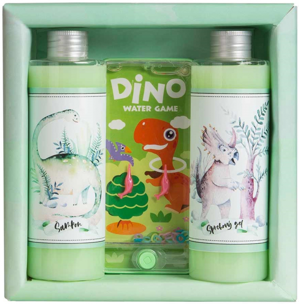 Bohemia Gifts Dino sprchový gel 250 ml + šampon na vlasy 250 ml + hra, pro děti