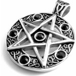 Steel Jewelry Přívěsek pentagram s černými krystalky z chirurgické oceli PR171027 – Sleviste.cz