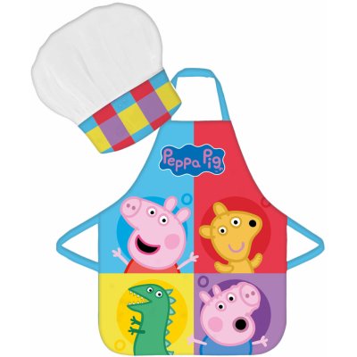 Brandmac Dětská zástěra s čepicí Peppa Pig 45X50 CM 2X33CM – Zboží Mobilmania