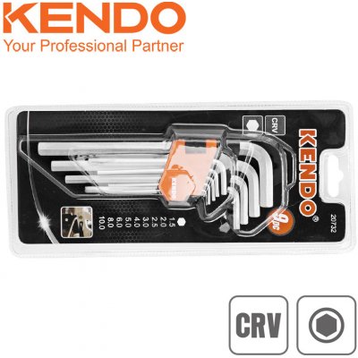 Sada imbusových klíčů L 9ks 1,5-10 mm dlouhá KENDO CRV 20732