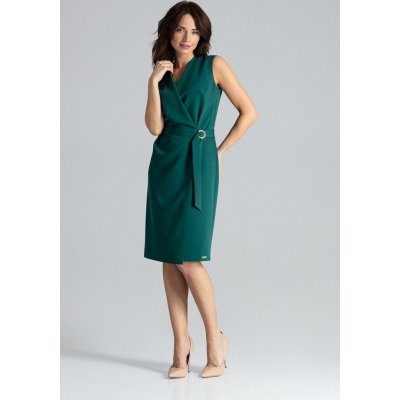 Elegantní šaty s opaskem L037 green