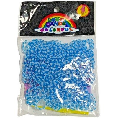 Loom Bands gumičky s háčkem na pletení průsvitné modré