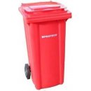 Proteco popelnice 120 L plastová červená s kolečky