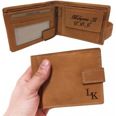 Luxusní peněženka s vaším monogramem iniciály a textem uvnitř z pravé kůže  od 799 Kč - Heureka.cz