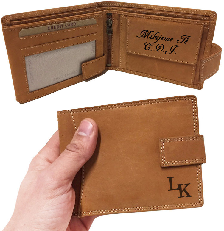 Luxusní peněženka s vaším monogramem iniciály a textem uvnitř z pravé kůže  od 799 Kč - Heureka.cz