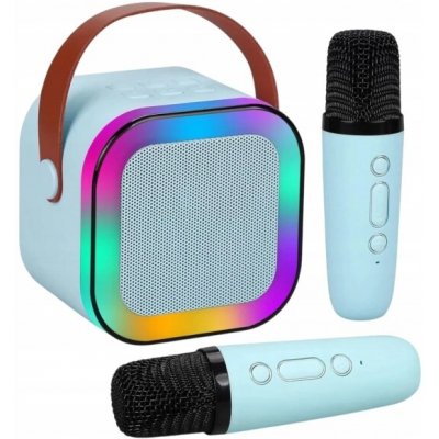 KIK KX3377 Karaoke Bluetooth reproduktor 6 W 2x bezdrátový mikrofon modrý – Sleviste.cz