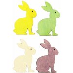 Dřevěný zajíček 4 cm, balení 4 ks mix barev – Hledejceny.cz