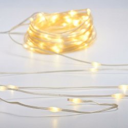 ACA Lighting SKIN LINE 100 LED řetěz WW 3AA na baterie 8 programů IP44 délka 10m 0,3m čirý kabel X0410011261