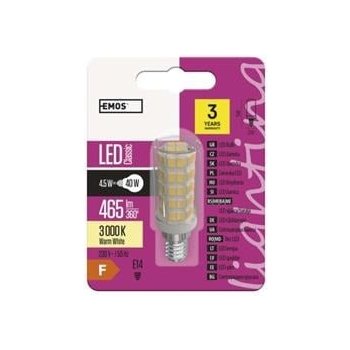 Emos LED žárovka Classic JC 4,5W E14 teplá bílá