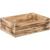 Úložný box ČistéDřevo Opálená dřevěná bedýnka 40 x 26 x 12 cm