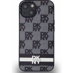 DKNY PU Leather Checkered Pattern and Stripe pro iPhone 13 Black – Zboží Mobilmania