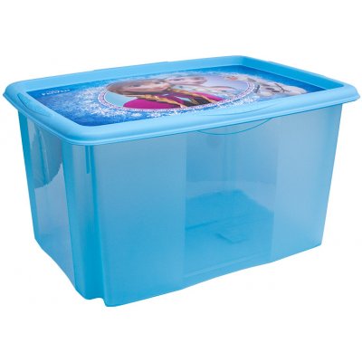 OKT Fashion Plastový box s víkem 45 l Frozen 55 x 39,5 x 29,5 cm modrá – Zbozi.Blesk.cz