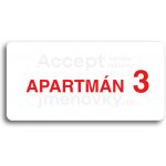 ACCEPT Piktogram APARTMÁN 3 II - bílá tabulka - barevný tisk bez rámečku – Hledejceny.cz