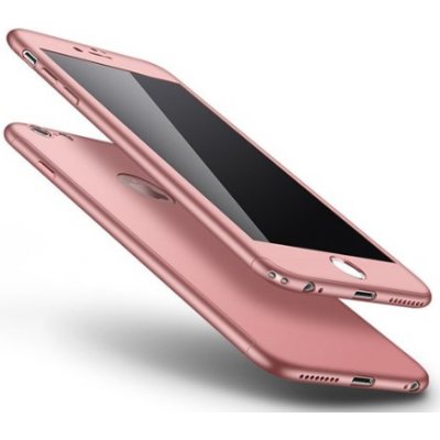 Pouzdro Full protection 360° + tvrzené sklo Apple iPhone 6 Plus/6S Plus růžové – Zboží Mobilmania