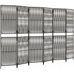 VidaXL Paraván 6dílný šedý polyratan 294 x 180 cm – Zbozi.Blesk.cz