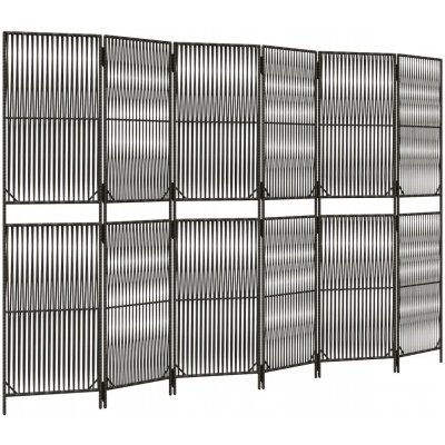 VidaXL Paraván 6dílný šedý polyratan 294 x 180 cm – Zbozi.Blesk.cz