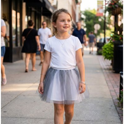 Dětská tylová tutu sukně s podšívkou nastavitelný pas bílá/černá – Zboží Mobilmania