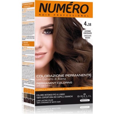 Brelil Numéro Permanent Coloring barva na vlasy 4.38 Chocolate Brown 125 ml