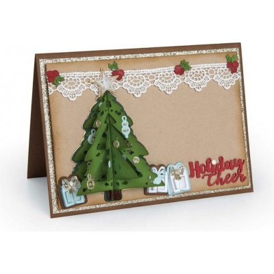 Sizzix Thinlits 9 ks Vánoční stromeček 3D vyřezávací šablona – Zboží Mobilmania