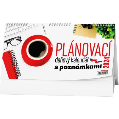 stolní Plánovací daňový s poznámkami / 30cm x 15cm / BSN7-24 2024 – Zbozi.Blesk.cz