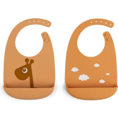 Done by Deer Happy Home Set 2ks silikonových bryndáčků Raffi hořčicový – Zboží Mobilmania